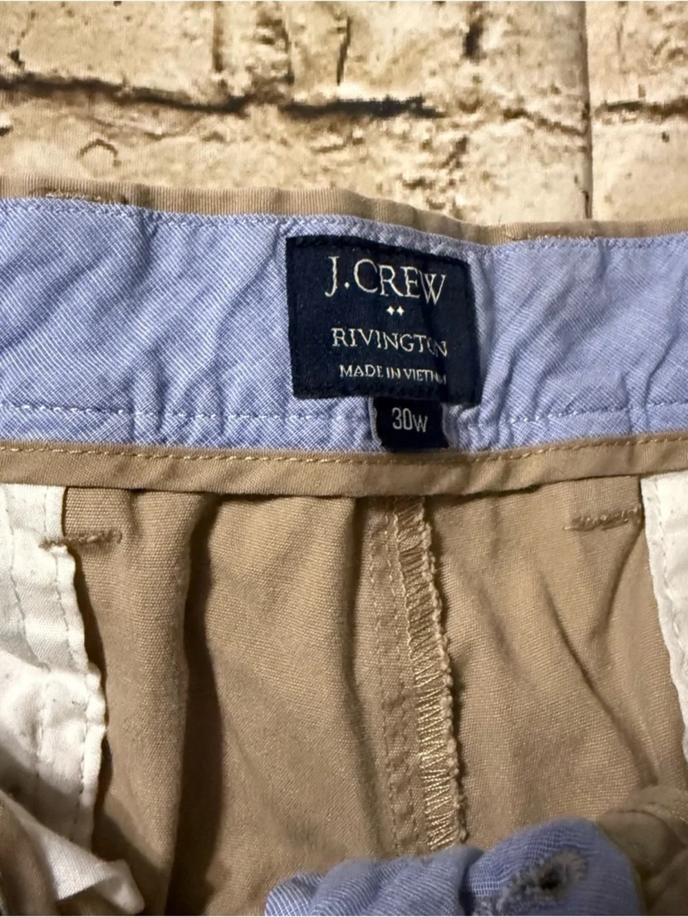 J Crew Beige Khaki Remington Flat Front Cotton Chino Shorts